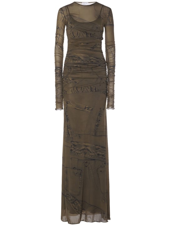 Blumarine - Robe longue en tissu technique stretch imprimé