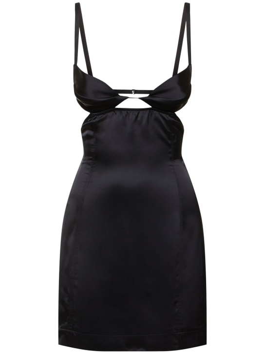Nensi Dojaka: Double Petal satin mini dress