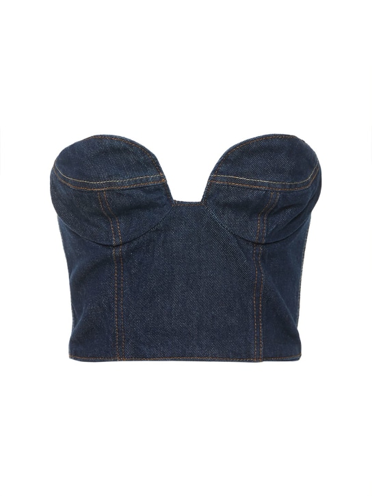 Magda Butrym - Cropped cotton denim corset top