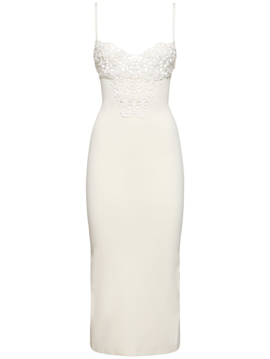 Galvan - Robe mi-longue en macramé semi-transparent brodé