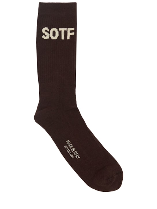 Logo cotton blend socks