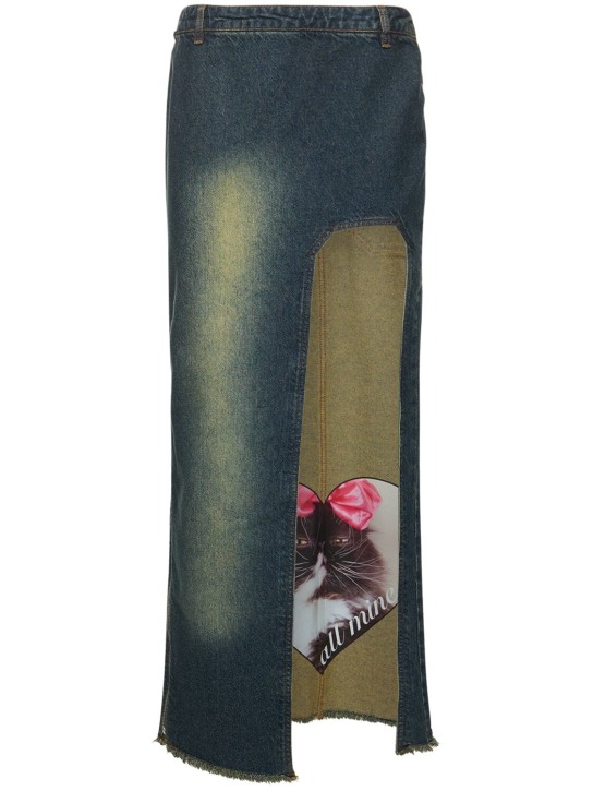 Cannari Concept: Jeans-Maxirock mit Schlitz