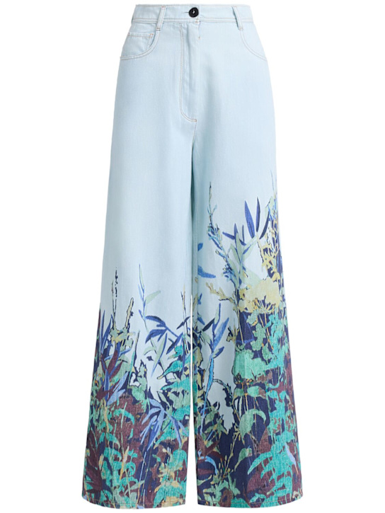 Forte_forte: Printed denim wide jeans