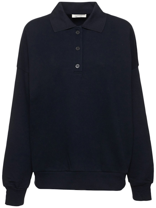The Row - Corzas cotton jersey polo sweatshirt