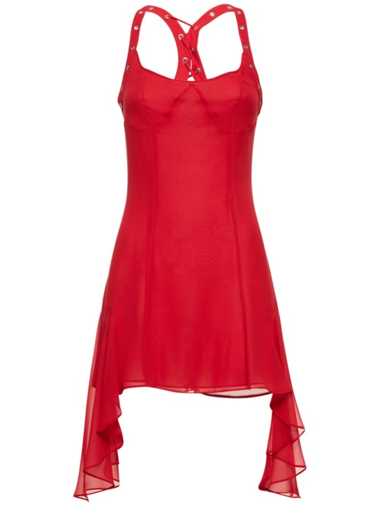 The Attico: Robe courte en georgette ruchée