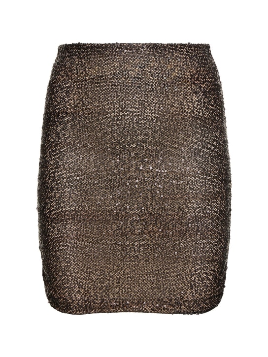 The Andamane - Jupe courte en mesh à sequins Livia