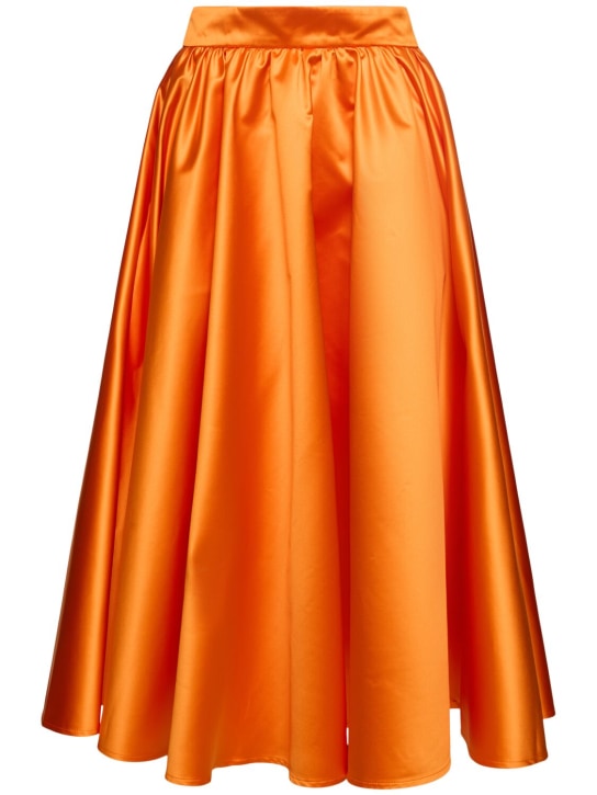 Patou - Jupe longue en satin duchesse à plis