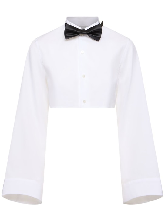 Noir Kei Ninomiya - Chemise courte en coton & nœud papillon en satin