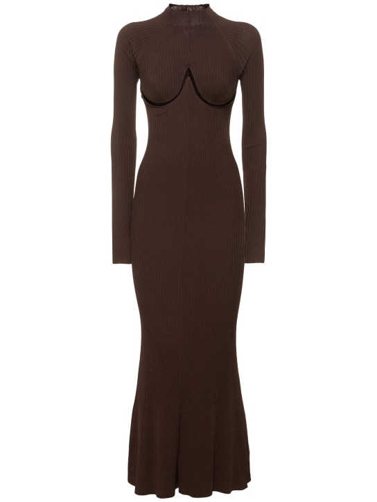 Dion Lee: Robe en maille de viscose mélangée manches longues