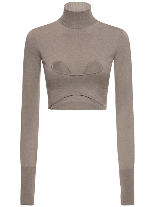 Dion Lee - Haut court en maille ajourée à col roulé