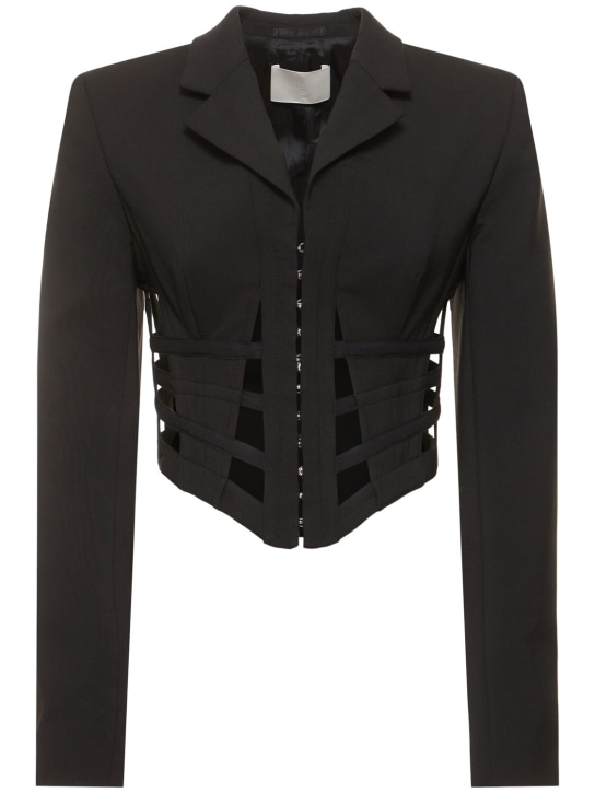Dion Lee: Ausgeschnittener Blazer aus Wollmischgewebe