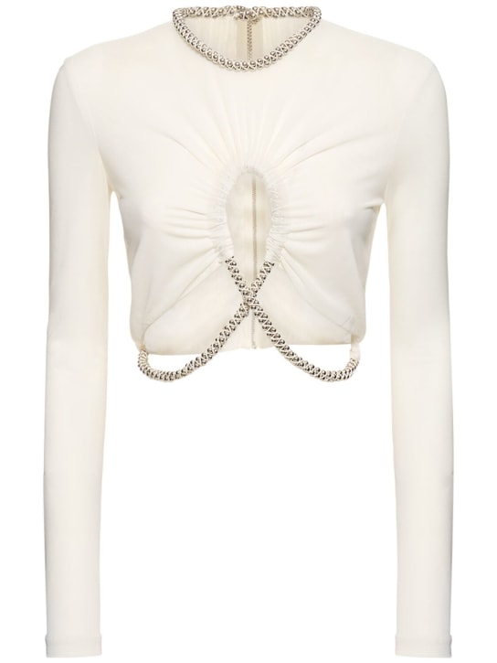 Dion Lee - Haut court en jersey transparent embelli