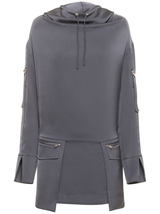 Dion Lee - Vestido corto de satén con capucha