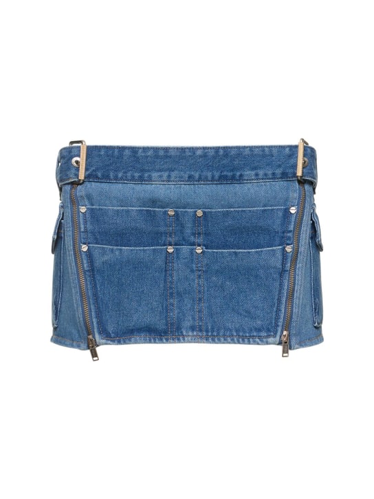 Dion Lee - Jupe courte en denim avec boucle