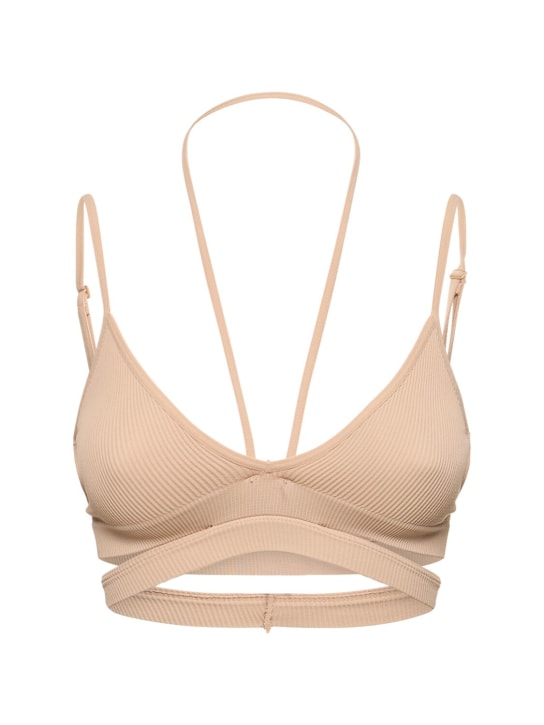 Andreadamo - Brassière double en jersey côtelé