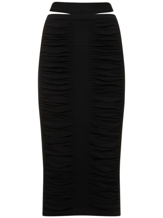 Andreadamo - Jupe midi en maille de viscose mélangée X-Ray