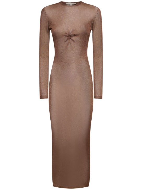 Fleur Du Mal: Robe midi en maille de viscose transparente