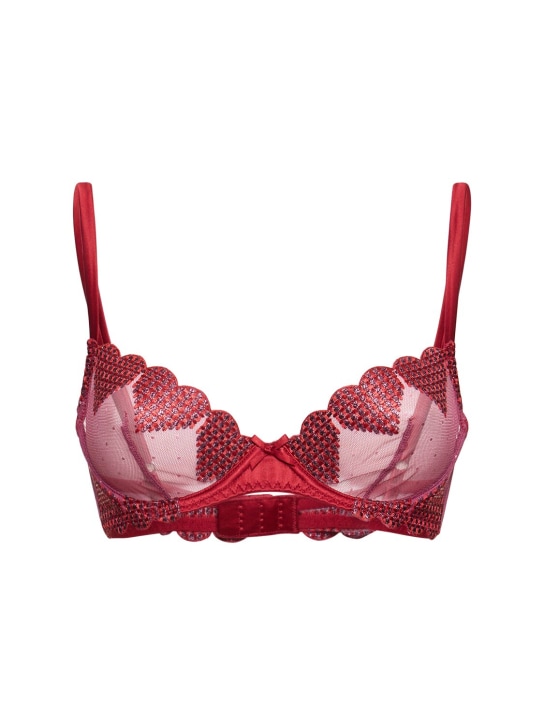 Fleur Du Mal - Soutien-gorge avec cœurs brodés