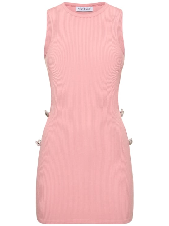 Mach & Mach - Robe courte en maille stretch embellie