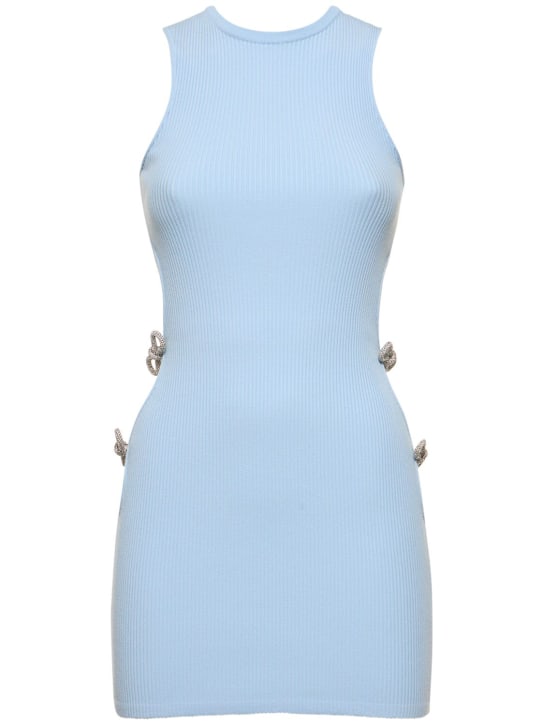 Mach & Mach - Robe courte en maille stretch embellie