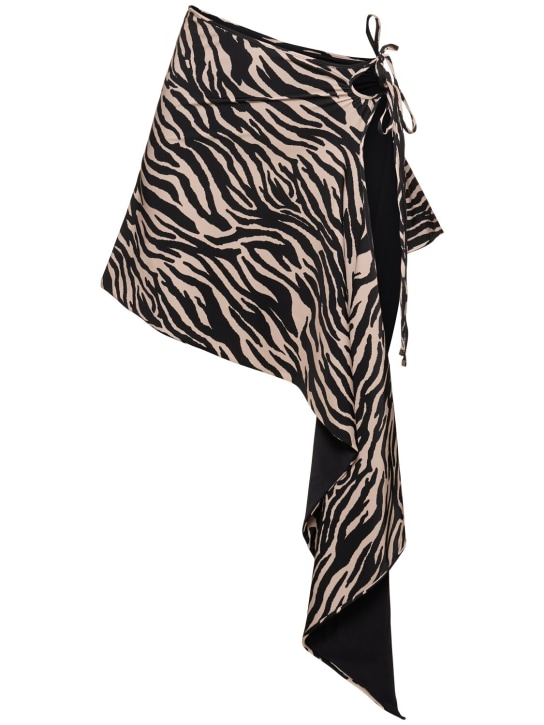 The Attico - Printed lycra asymmetric skirt