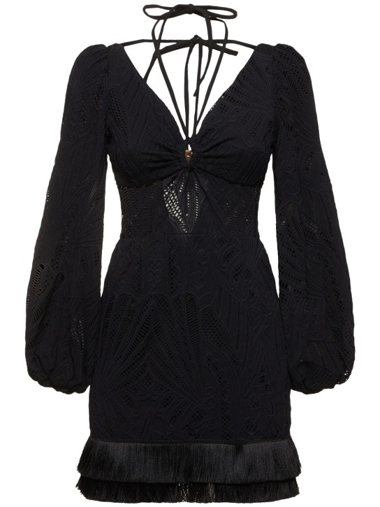 Patbo - Robe courte en dentelle à franges