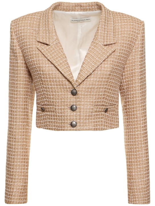 Alessandra Rich - Veste boxy courte en tweed à sequins