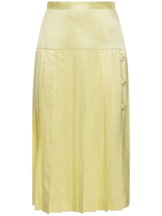Alessandra Rich - Jupe midi en satin de soie à plis