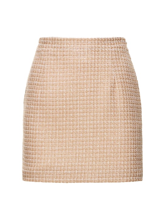 Alessandra Rich: Jupe courte en tweed à sequins