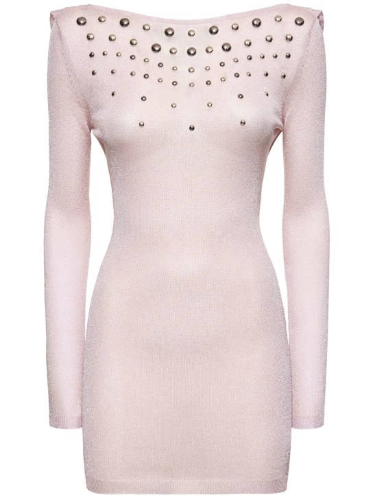 Alessandra Rich - Robe courte en maille de lurex à dos nu