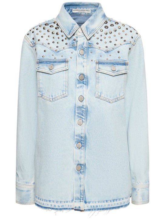 Alessandra Rich - Denimjacke mit Nieten