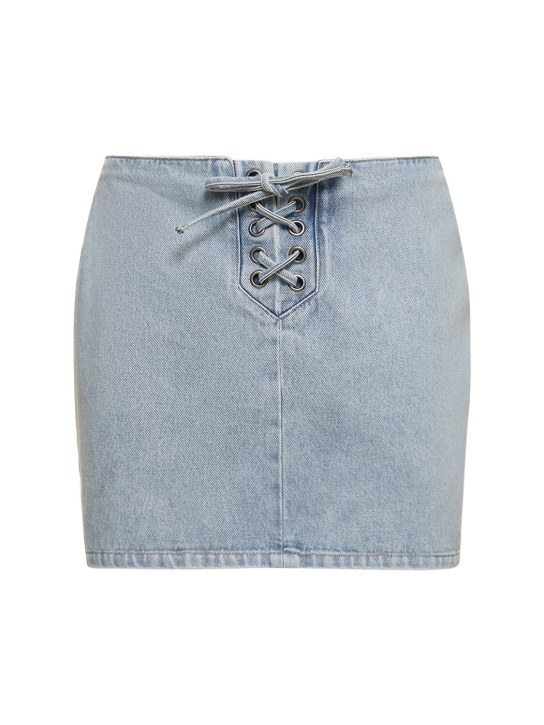 Rotate: Jupe courte en denim avec laçage