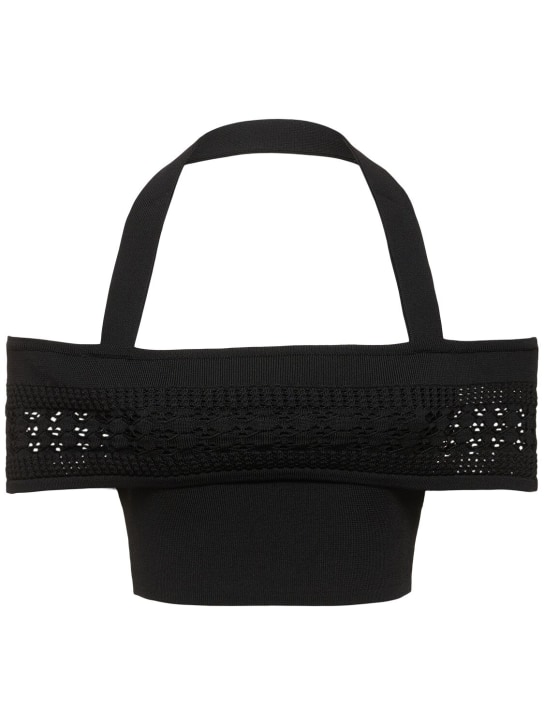Andreadamo - Haut en maille de viscose stretch détails en mesh
