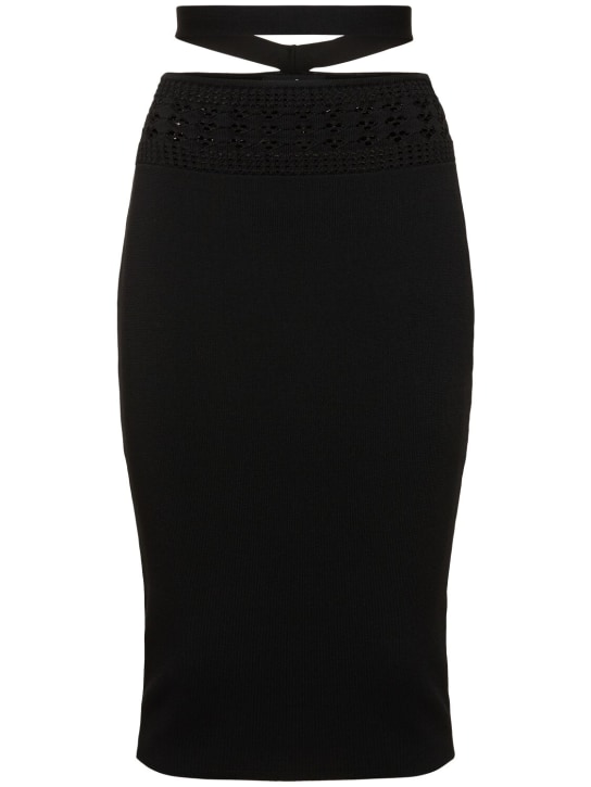 Andreadamo - Jupe midi en maille de viscose stretch