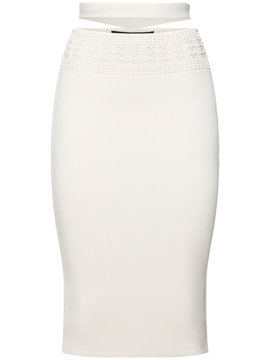 Andreadamo - Jupe midi en maille de viscose stretch