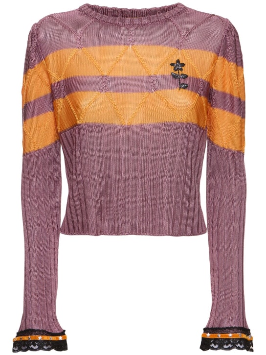 Cormio - Olaf long sleeve viscose sweater w/ lace