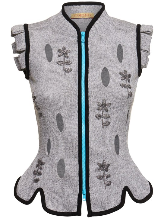 Cormio - Gilet zippé en maille de coton mélangé Perry