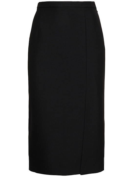 Michael Kors Collection - Jupe fendue en gabardine de laine mélangée