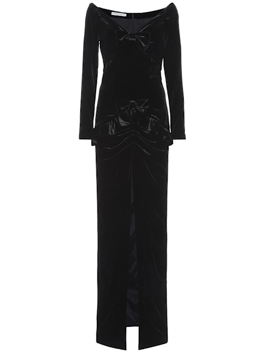 Alessandra Rich - Schulterfreies Abendkleid aus Samt
