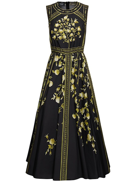Giambattista Valli - Robe midi en popeline imprimé sans manches
