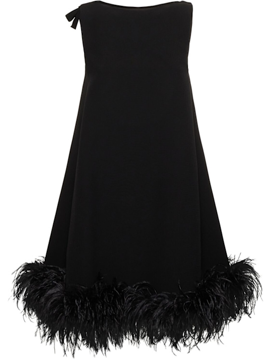 Valentino: Crepe mini dress w/feathers