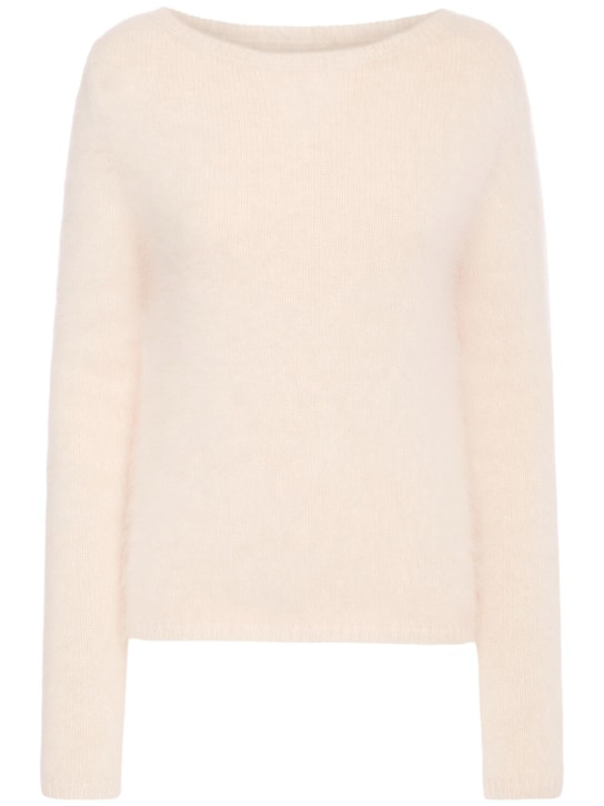 Blumarine - Flauschiger Pullover mit Herzausschnitt am Rücken