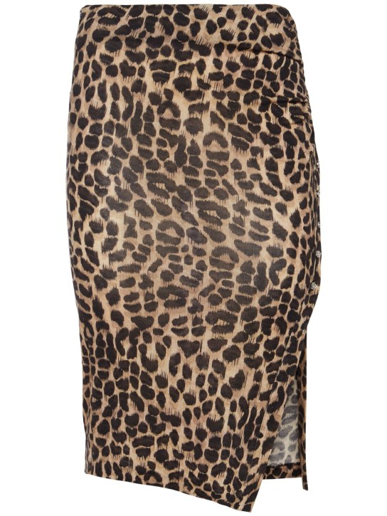 Blumarine - Jupe midi en jersey de laine imprimée