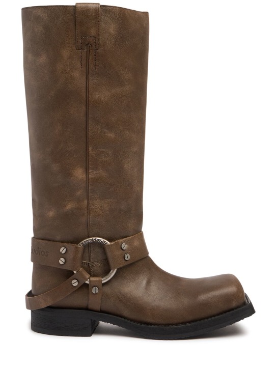 Acne Studios: 40mm hohe Lederstiefel „Balius“