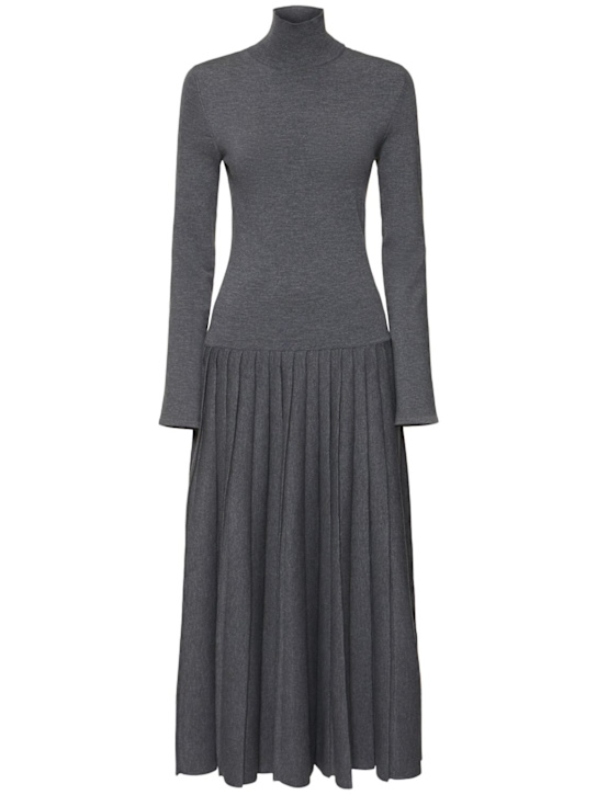 Khaite - Robe longue en maille de laine mélangée Lisette