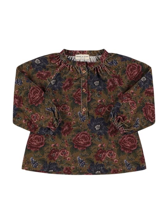 Babe & Tess: Chemise en coton imprimé à col Mao