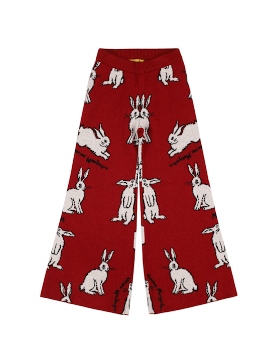 Maison Mangostan - Pantaloni in maglia di misto viscosa con stampa