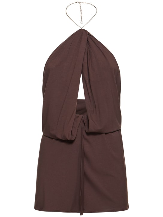 The Attico - Halter neck jersey mini dress