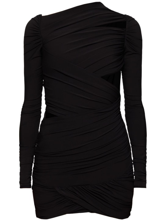 The Attico: Vestito  mini in jersey stretch drappeggiato