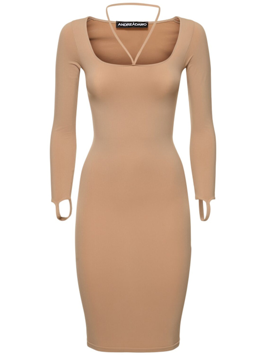 Andreadamo: Robe mi-longue sculptante en jersey